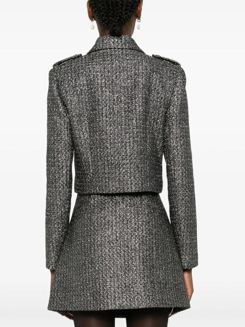 chaqueta de bouclé metalizado